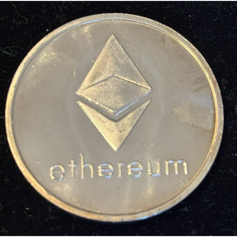 Ethereum Replica Coin – Silver Tone – Crypto Collectible Souvenir Token